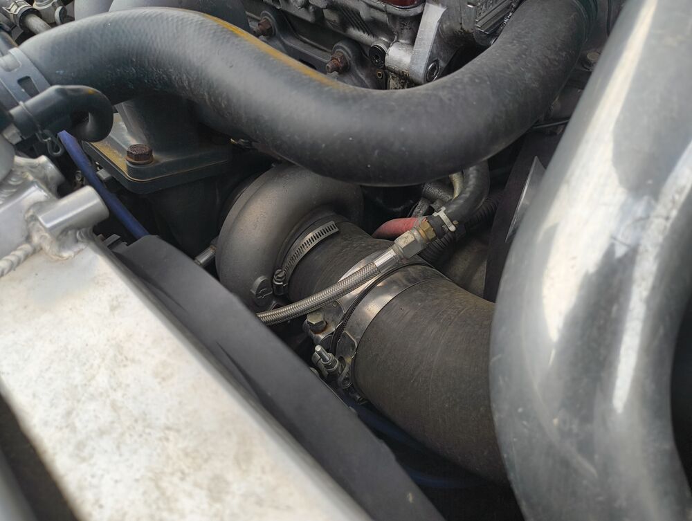 Turbo housing and intercooler piping detail
